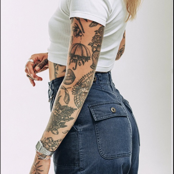 P & Co Surplus High Waisted Pants Navy - Picture 5 of 10